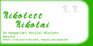 nikolett nikolai business card